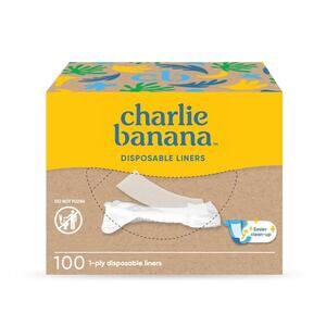 Charlie Banana Disposable Cotton Liners 100 Diaper Inserts New in Damaged Box